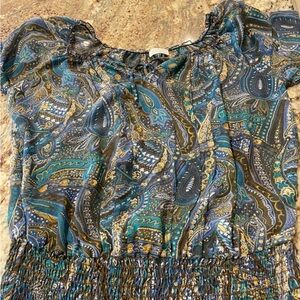 Maurices Blue and Gold Paisley Blouse